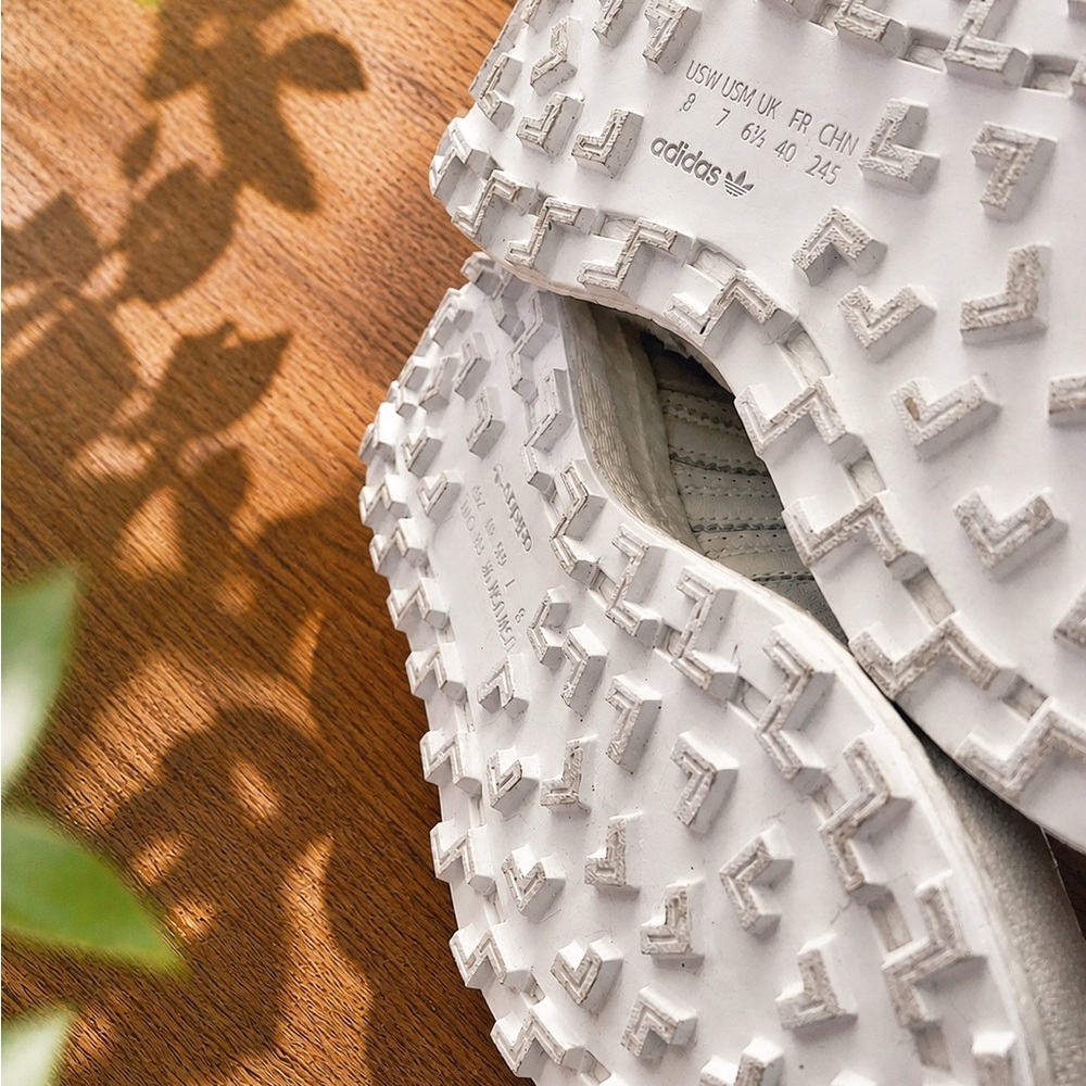 adidas Women's White and Blue Athletic Sneakers with gold accents - Picture 6 of 6